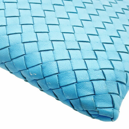 Bottega Veneta Pouch Intrecciato Clutch Bag Leather Light Blue Bottega Veneta Mesh Second Multi