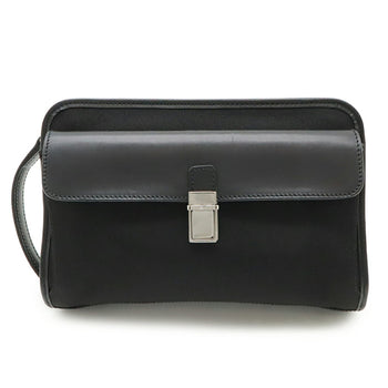Gucci Gucci Second Bag Clutch Handbag Nylon Canvas Leather Black 108844