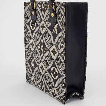 Louis Vuitton Since1854 Petite Sac Plat Shoulder Bag Black|White M80484