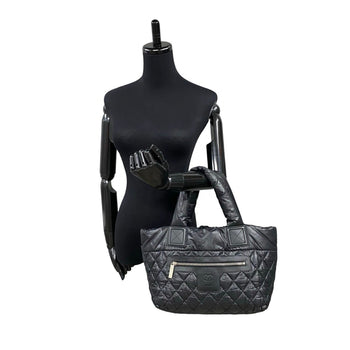 Chanel Coco Cocoon Mark Nylon Handbag Mini Tote Bag Black 22798