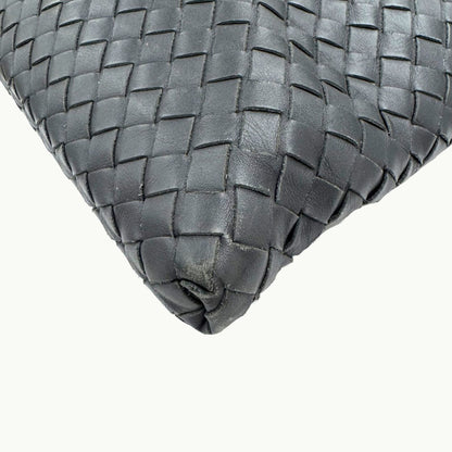 Bottega Veneta Intrecciato Shoulder Bag Grey