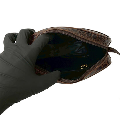 Salvatore Ferragamo Vara Shoulder Bag/Pouch With Crocodile-Embossed Leather Hardware