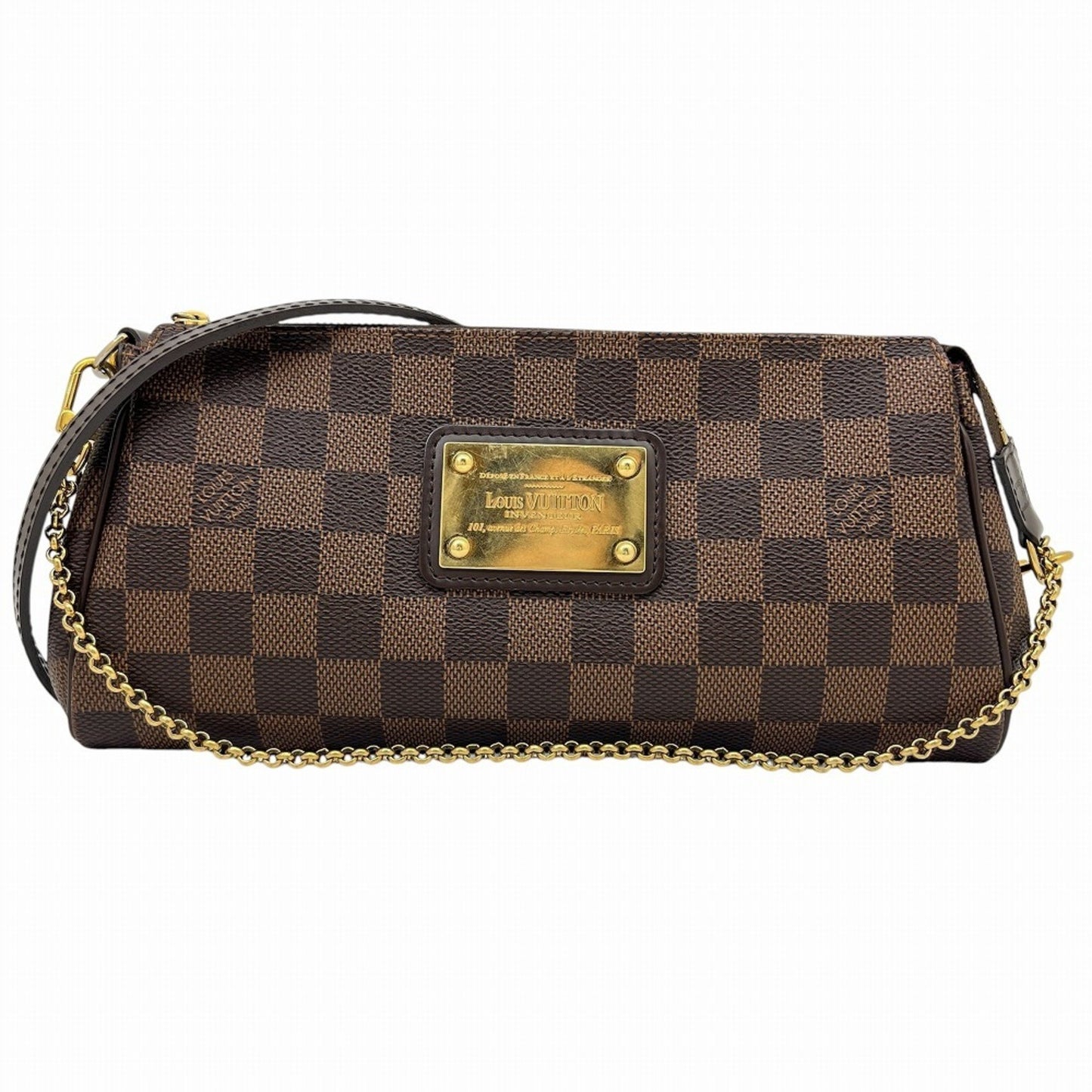 Louis Vuitton Damier Eva Pouch Clutch Bag Chain Shoulder N55213