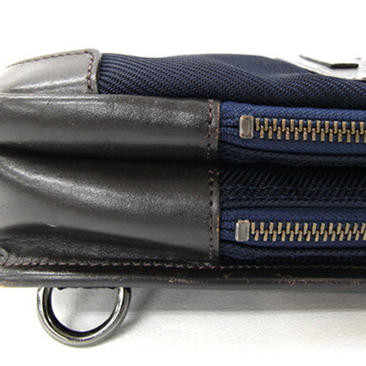 Burberry Body Bag Navy Dark Brown Nylon Canvas Leather Crossbody