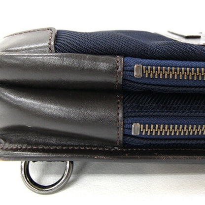 Burberry Body Bag Navy Dark Brown Nylon Canvas Leather Crossbody