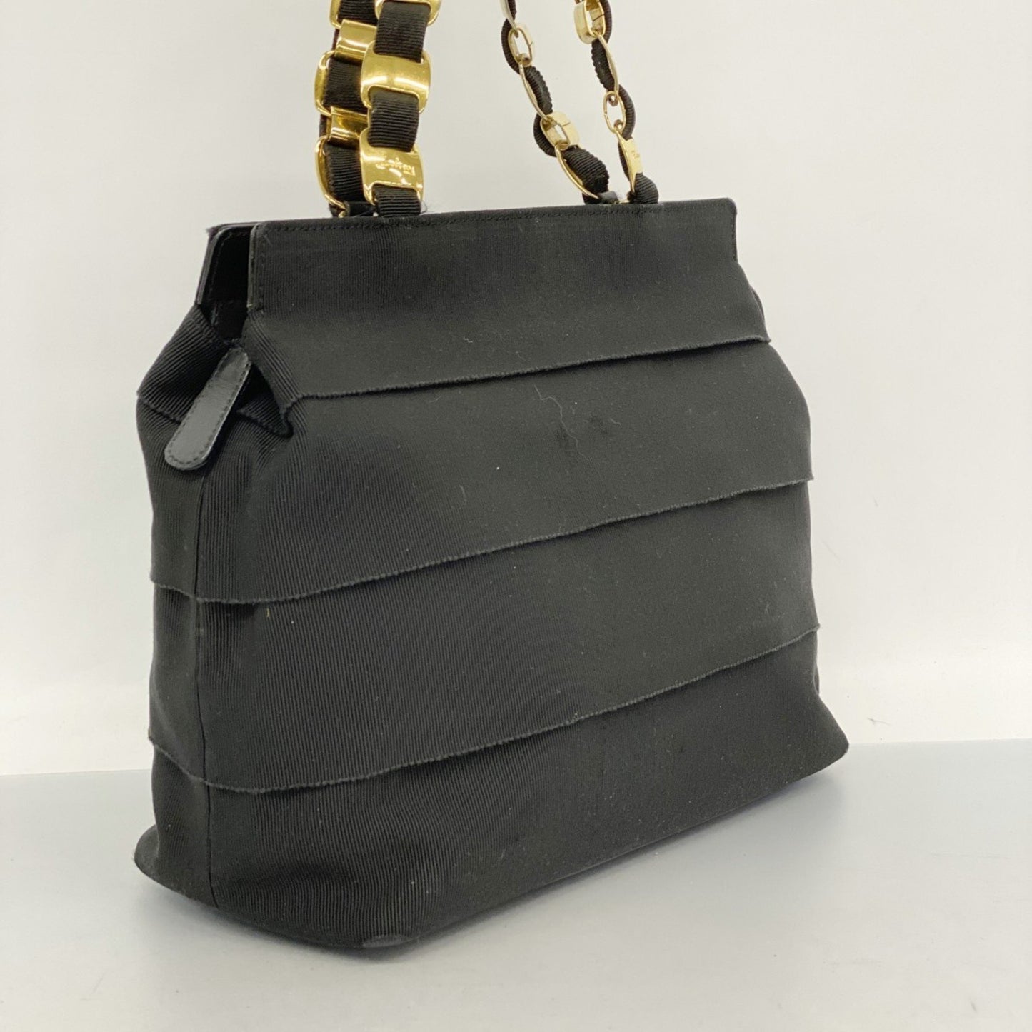 Salvatore Ferragamo Vara Nylon Canvas Handbag In Black