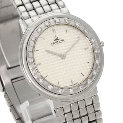 Seiko 8N70-6030 Credor Diamond Watch Stainless