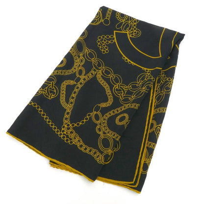 Chanel Scarf/Muffler Silk Black/Yellow