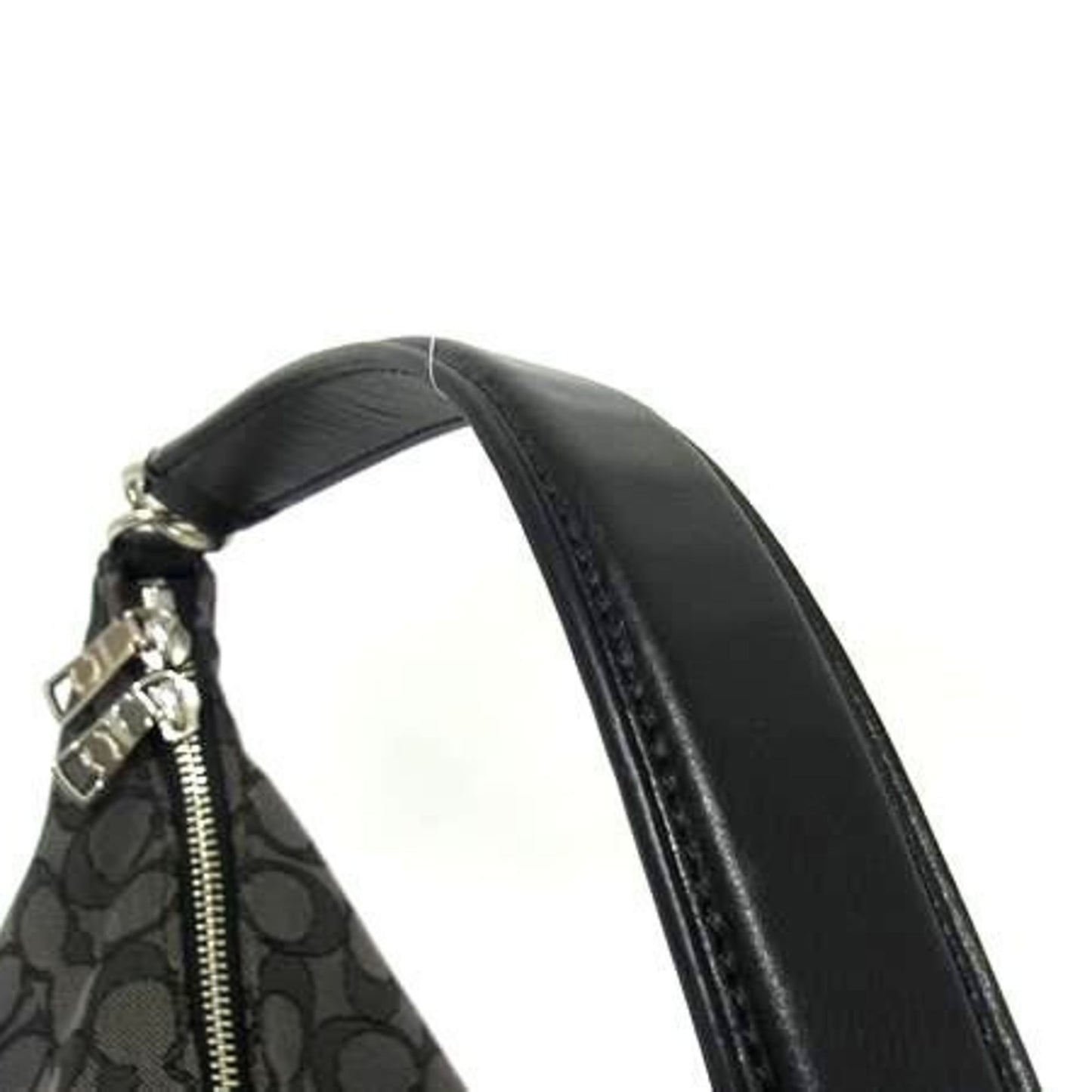 Coach Signature Shoulder Bag F58327 Gray Black Canvas Leather