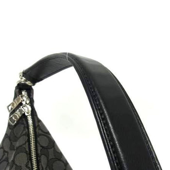 Coach Signature Shoulder Bag F58327 Gray Black Canvas Leather