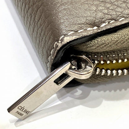 Celine Leather Dark Grey Round Long Wallet