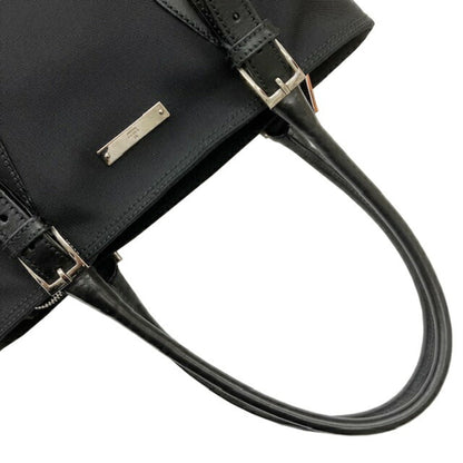 Gucci Tote Bag 73737 2123 Nylon Canvas Leather Black Shoulder