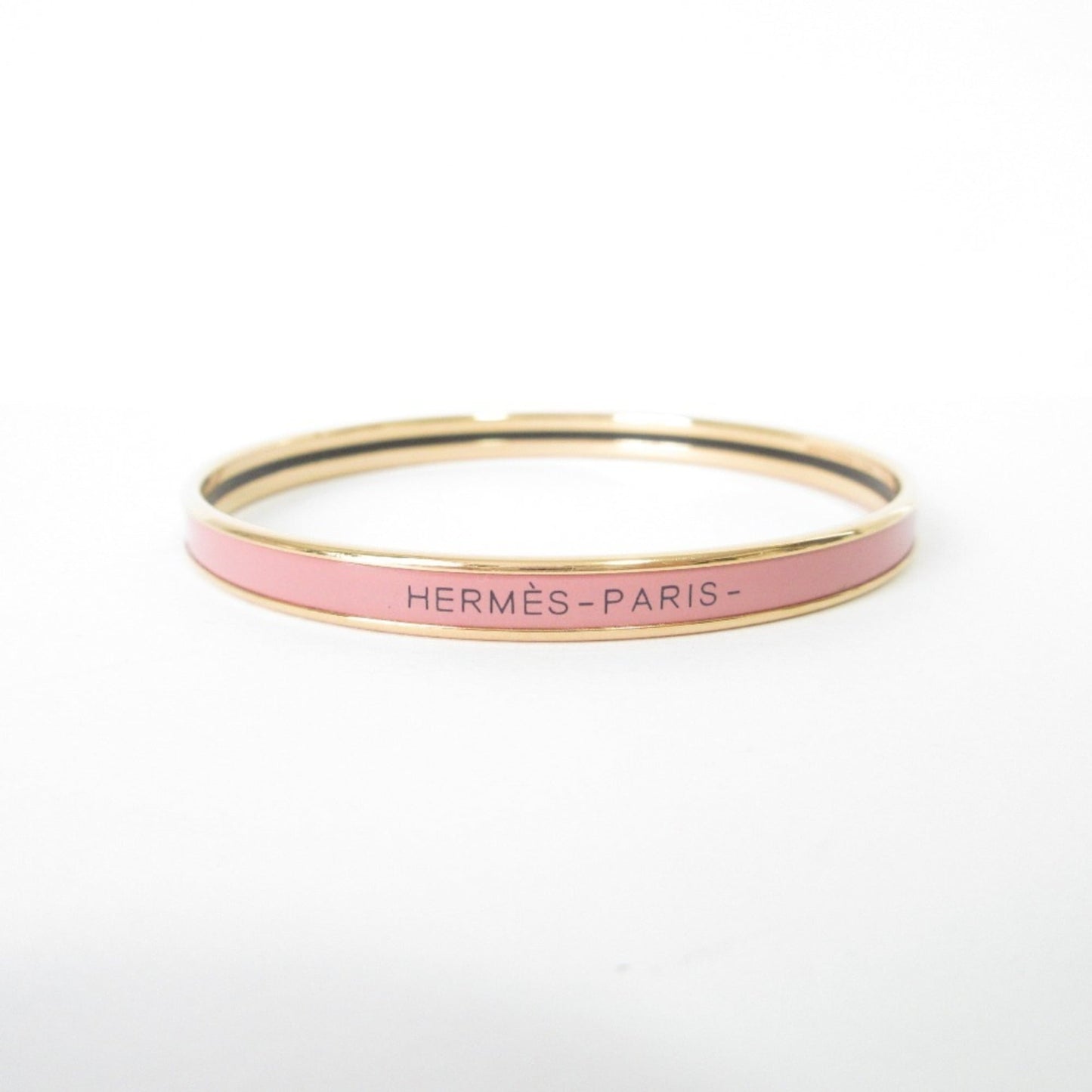 Hermes Uni Enamel Bangle Bracelet In Pink