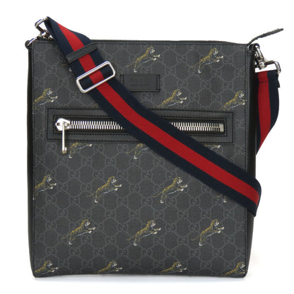 Gucci Shoulder Bag 474137 Gg Supreme Canvas Black Grey Tiger
