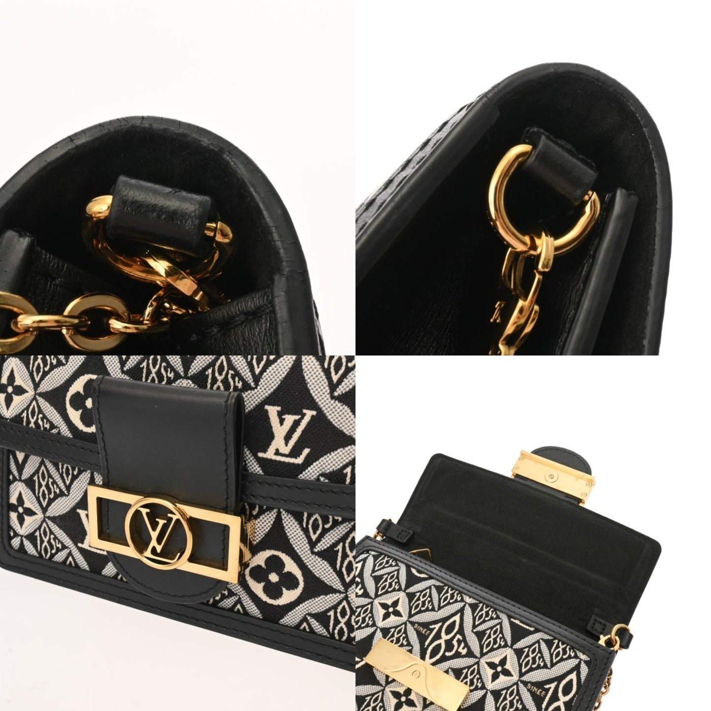 Louis Vuitton Jacquard Portefeuille Dauphine Black With Gold Hardware