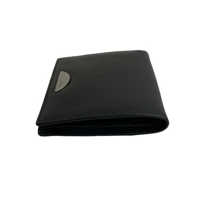 Christian Dior Logo Hardware Leather Genuine Bifold Mini Wallet Black 29110