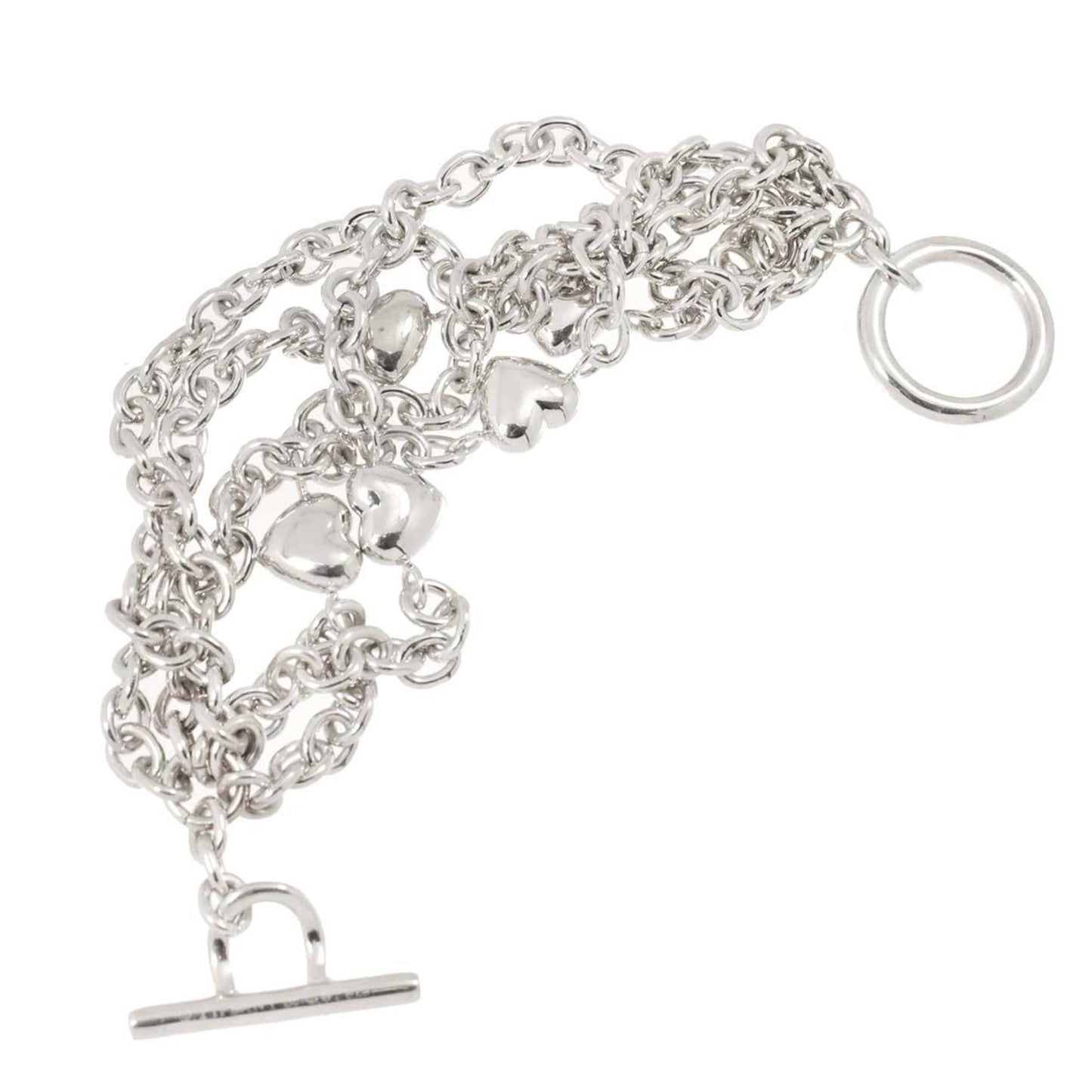 Tiffany & Co. Heart Chain Bracelet 16.5Cm Sv Silver 925 5-Row