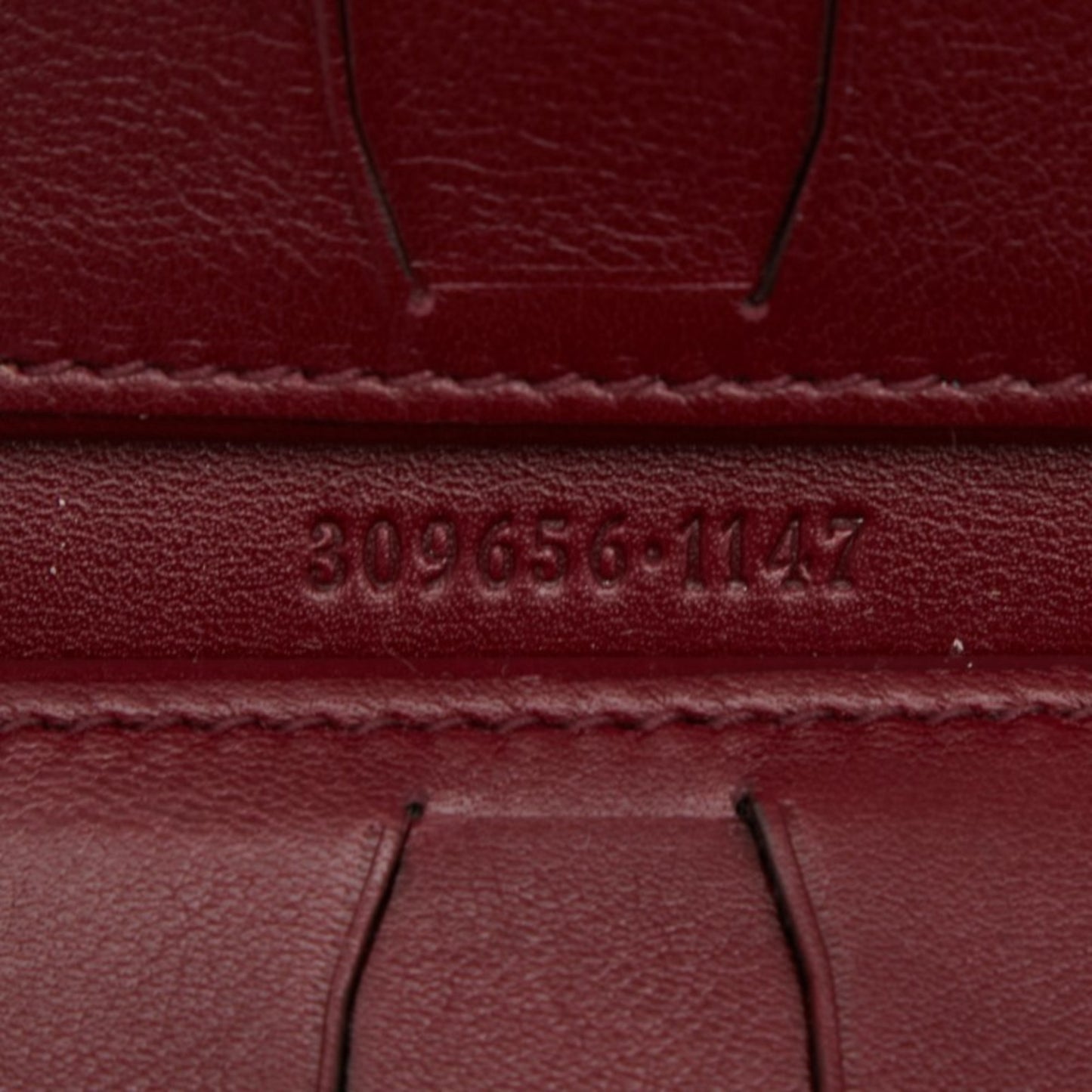 Gucci Micro Guccissima Business Card Case/Card Holder 309656 Wine Red/Bordeaux Leather