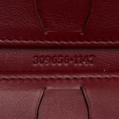 Gucci Micro Guccissima Business Card Case/Card Holder 309656 Wine Red/Bordeaux Leather