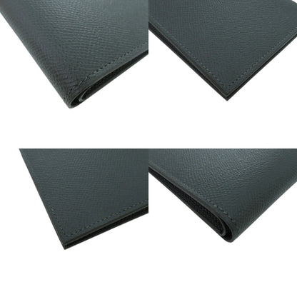 Unused Herms Mc2 Citizen Twill Compact Epsom Leather Vert Mangrove K Stamp (Made In 2025) Bi-Fold