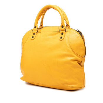 Balenciaga Classic Bowling Handbag 299202 Yellow Leather