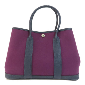Hermes Garden Tpm Purple Handbag Canvas