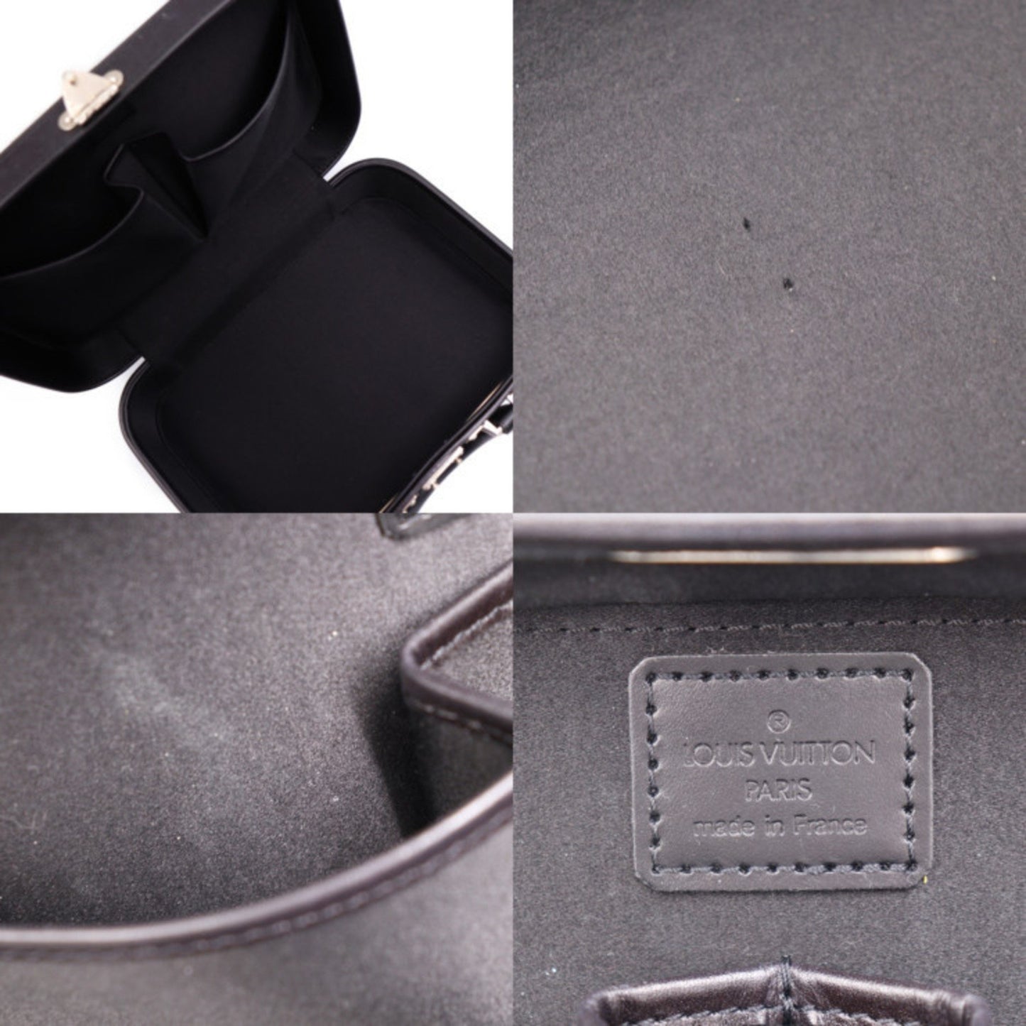 Louis Vuitton Louis Vuitton Valisette Pm Monogram Glace Handbag M92235 Leather Black Mini Trunk