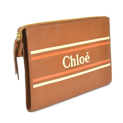 Chlo Chloe Clutch Bag Leather Brown