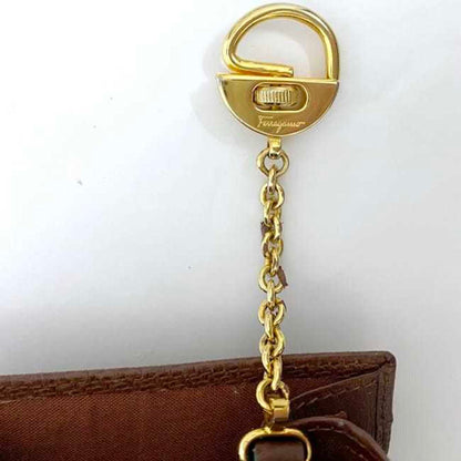 Salvatore Ferragamo Pouch Ec-22167 Brown Coin Case Leather 225028 Purse