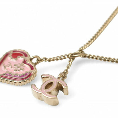 Chanel Bangle Chain Bracelet Chanel Cc Coco Heart Pink Gold 05