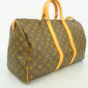 Louis Vuitton Monogram Keepall 45 Boston Bag M41428 Brown