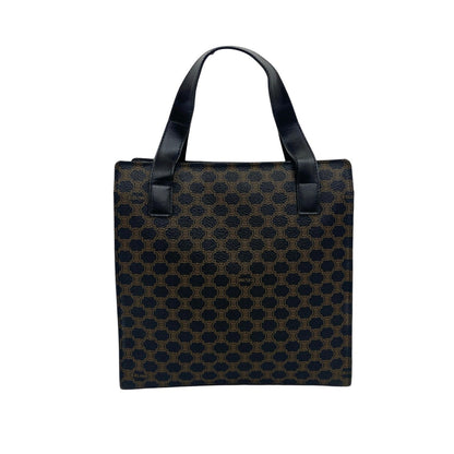 Celine Macadam Blason Pattern Leather Handbag/Mini Tote Bag In Black