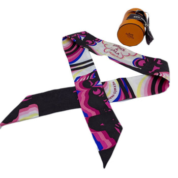 Hermes Twilly Scarf Brides Gala Silk Pink Brown Blue Collar Bag Accessory