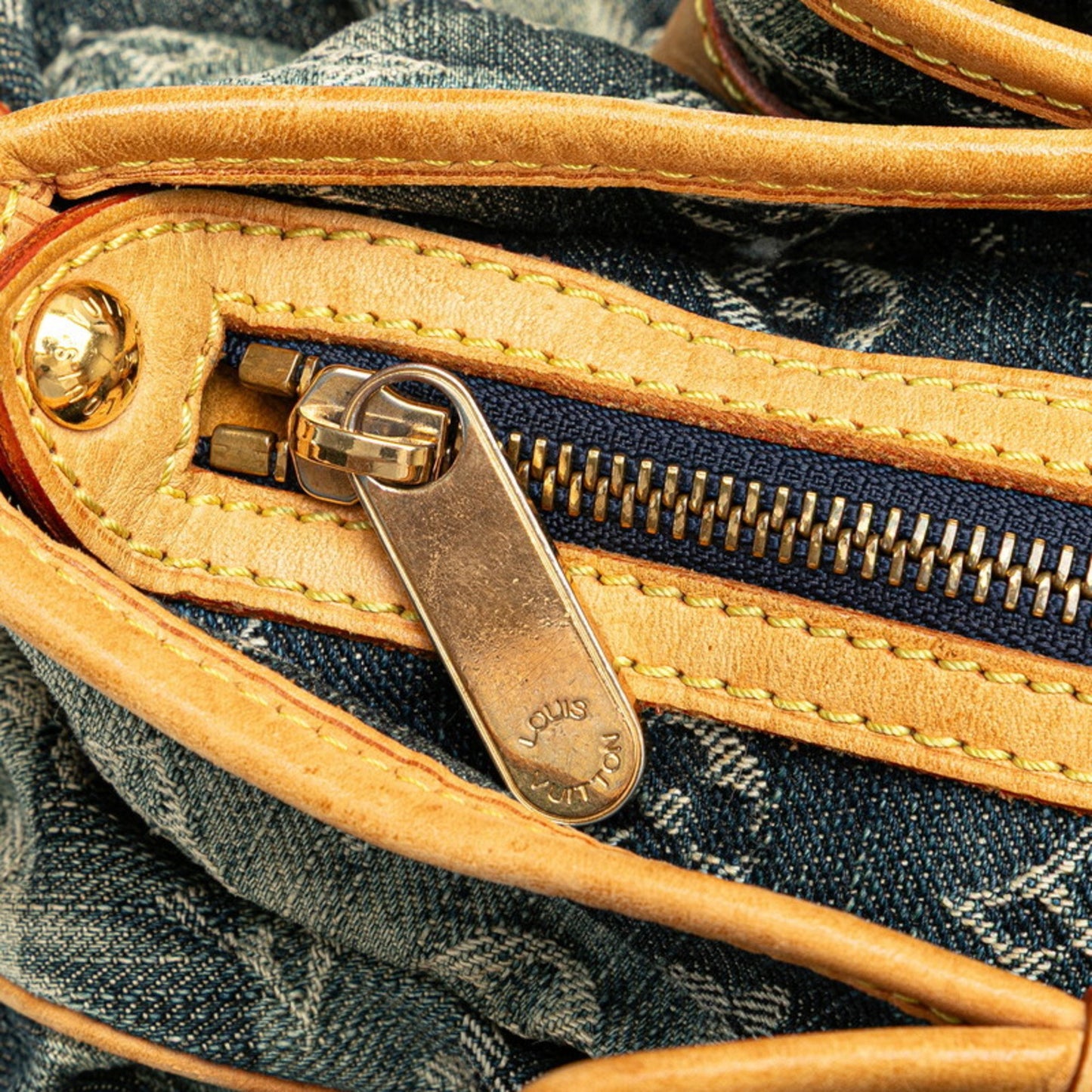 Louis Vuitton Monogram Denim Porte Epol Raye Mm Shoulder Bag M95334 Indigo Blue Canvas