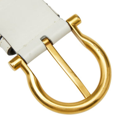 Salvatore Ferragamo Belt In White Leather