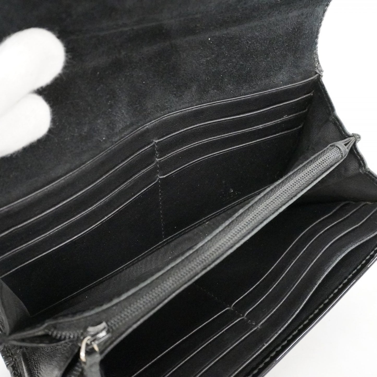 Gucci Micro Guccissima Long Wallet 309760 Enamel Black