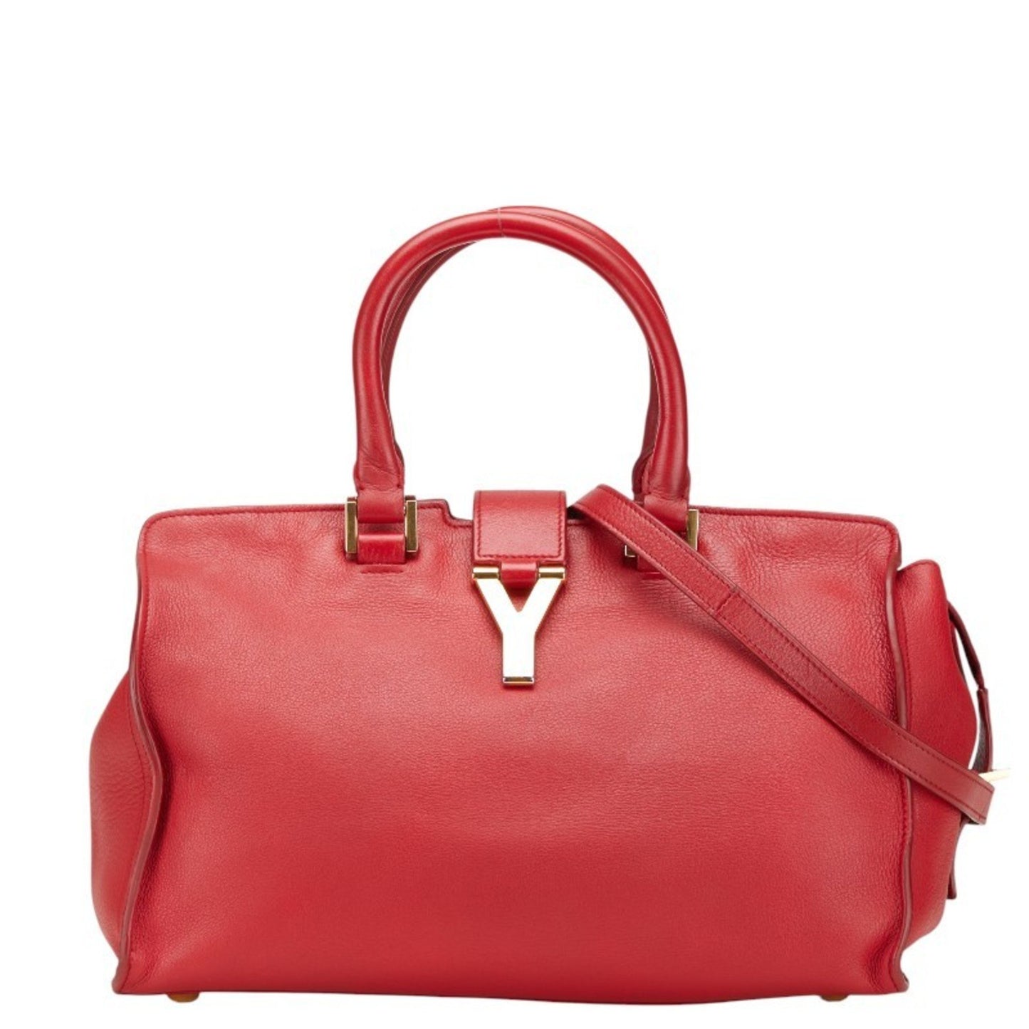 Saint Laurent Petit Cabas Handbag/Shoulder Bag 2Way 311210 Red Leather