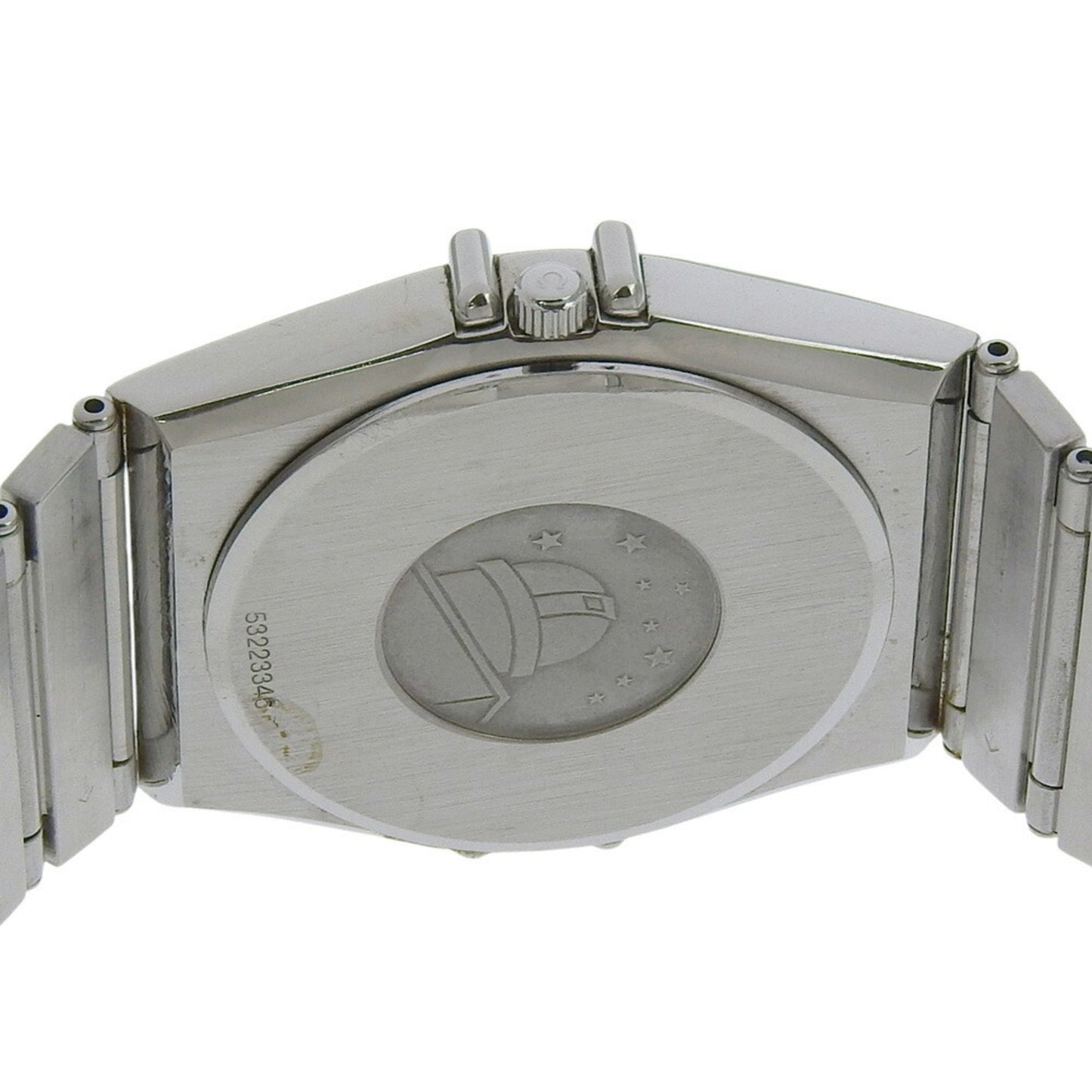 Omega Constellation Day-Date Watch 396.1070 Stainless Steel Quartz Analog Display Silver Dial