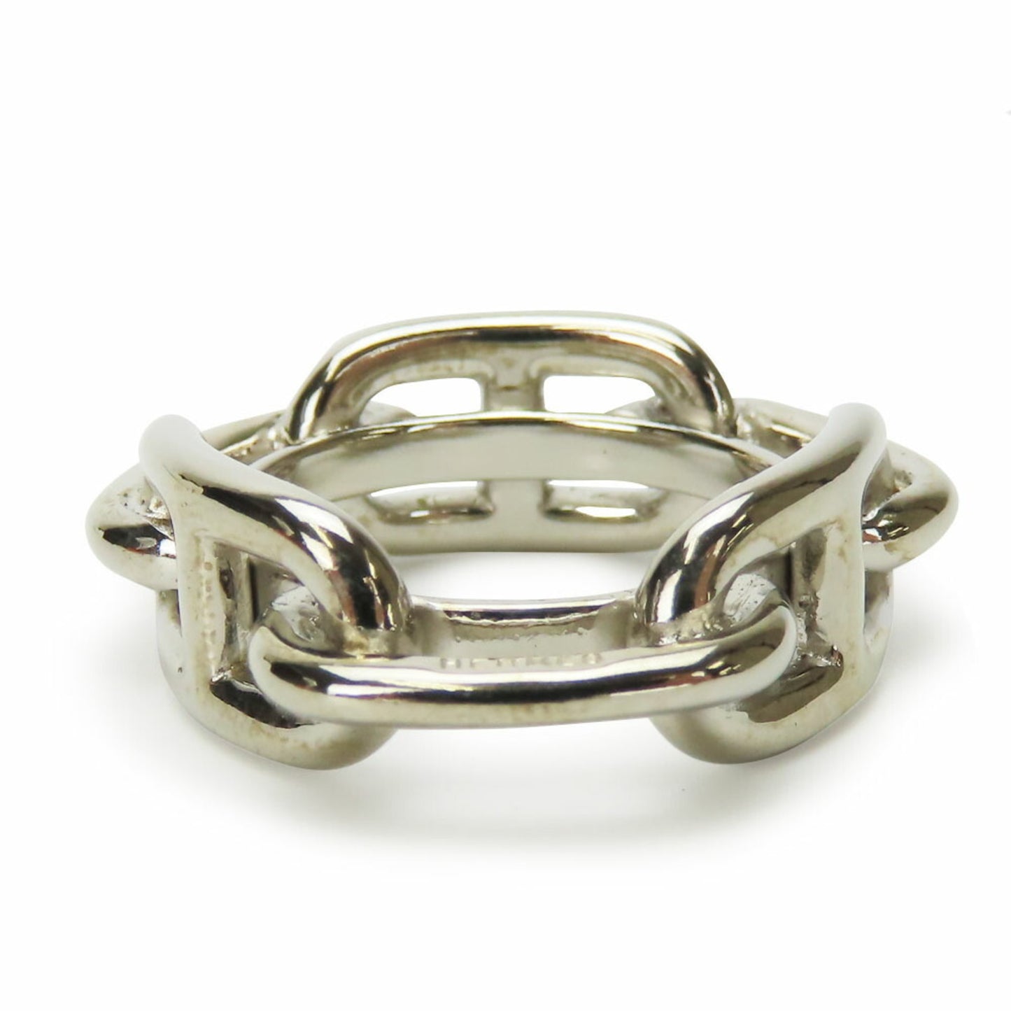 Hermes Scarf Ring Chaine D'Ancre Metal Silver Accessory