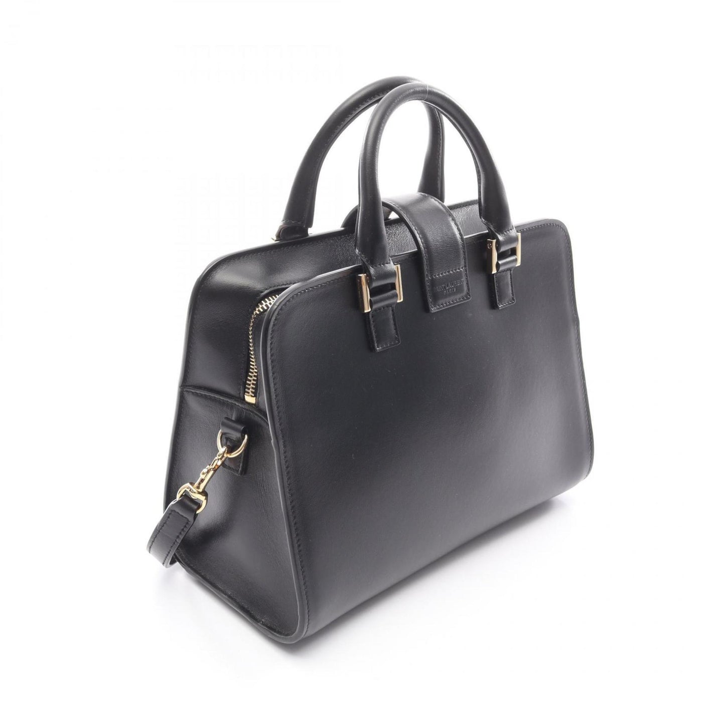 Yves Saint Laurent Saint Laurent Paris Monogram Baby Cabas Handbag In Black Leather