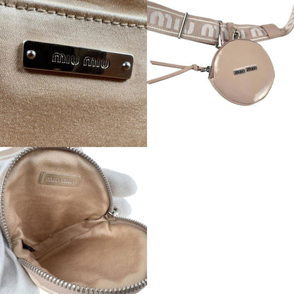 Miu Miu Miu Shoulder Bag In Patent Leather Pink Beige