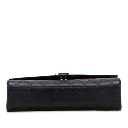 Saint Laurent Ysl Logo Envelope Medium Shoulder Bag In Black