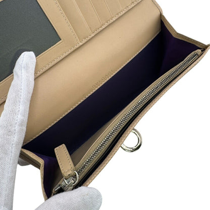 Bvlgari B.Zero1 Circle Clip Bifold Long Wallet Beige