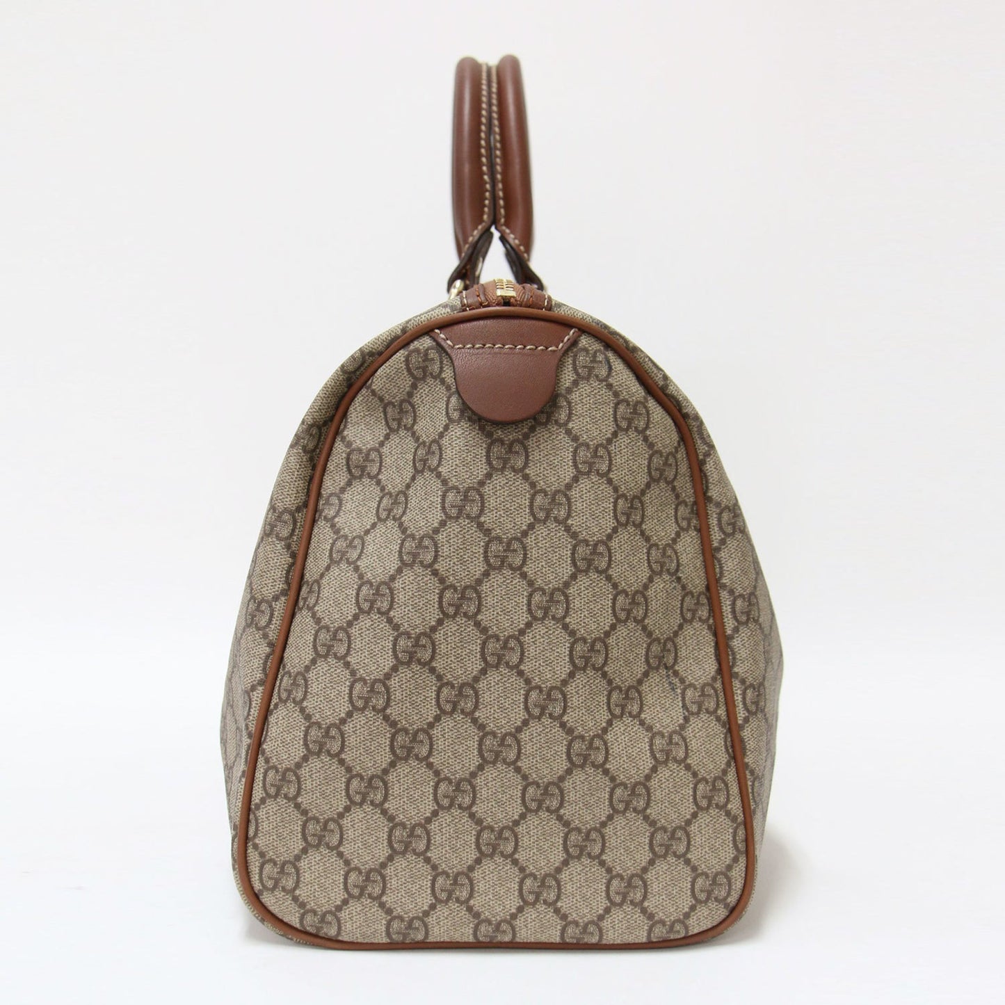 Gucci Gg Supreme Handbag In Brown Leather And Pvc For Women