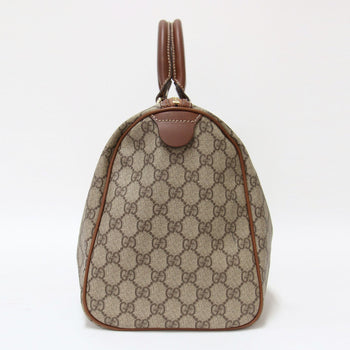 Gucci Gg Supreme Handbag In Brown Leather And Pvc For Women