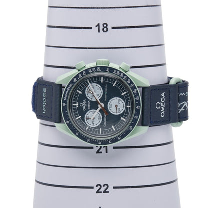 Omega X Swatch Moonswatch Mission On Earth Watch So33G100 Quartz Navy Dial Ceramic Nylon