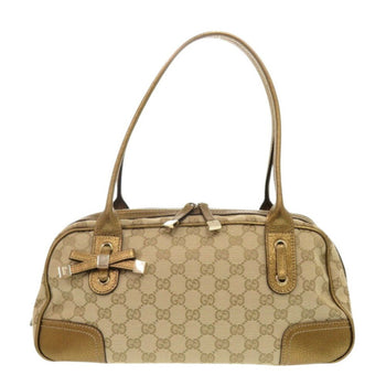 Gucci Prince 161720 Gg Canvas Beige Gold Handbag 1076Gucci