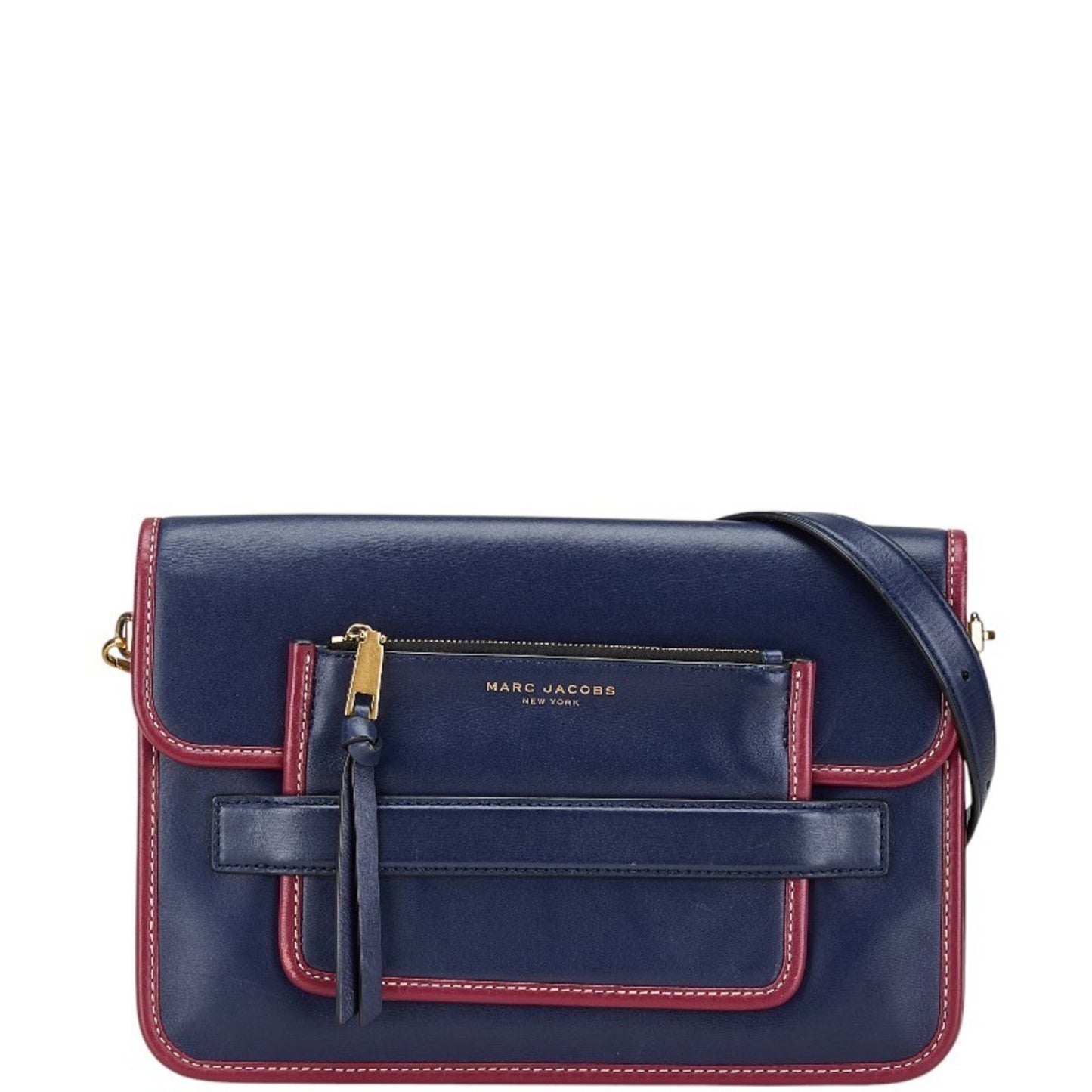 Marc Jacobs Shoulder Bag Navy Purple Leather