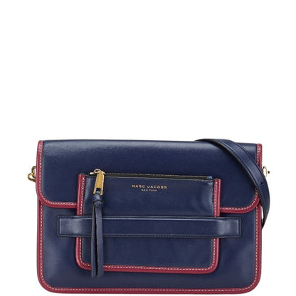 Marc Jacobs Shoulder Bag Navy Purple Leather