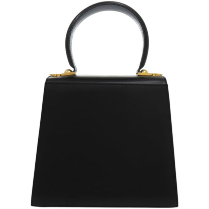 Salvatore Ferragamo Gancini Leather Handbag In Black With Gold Hardware